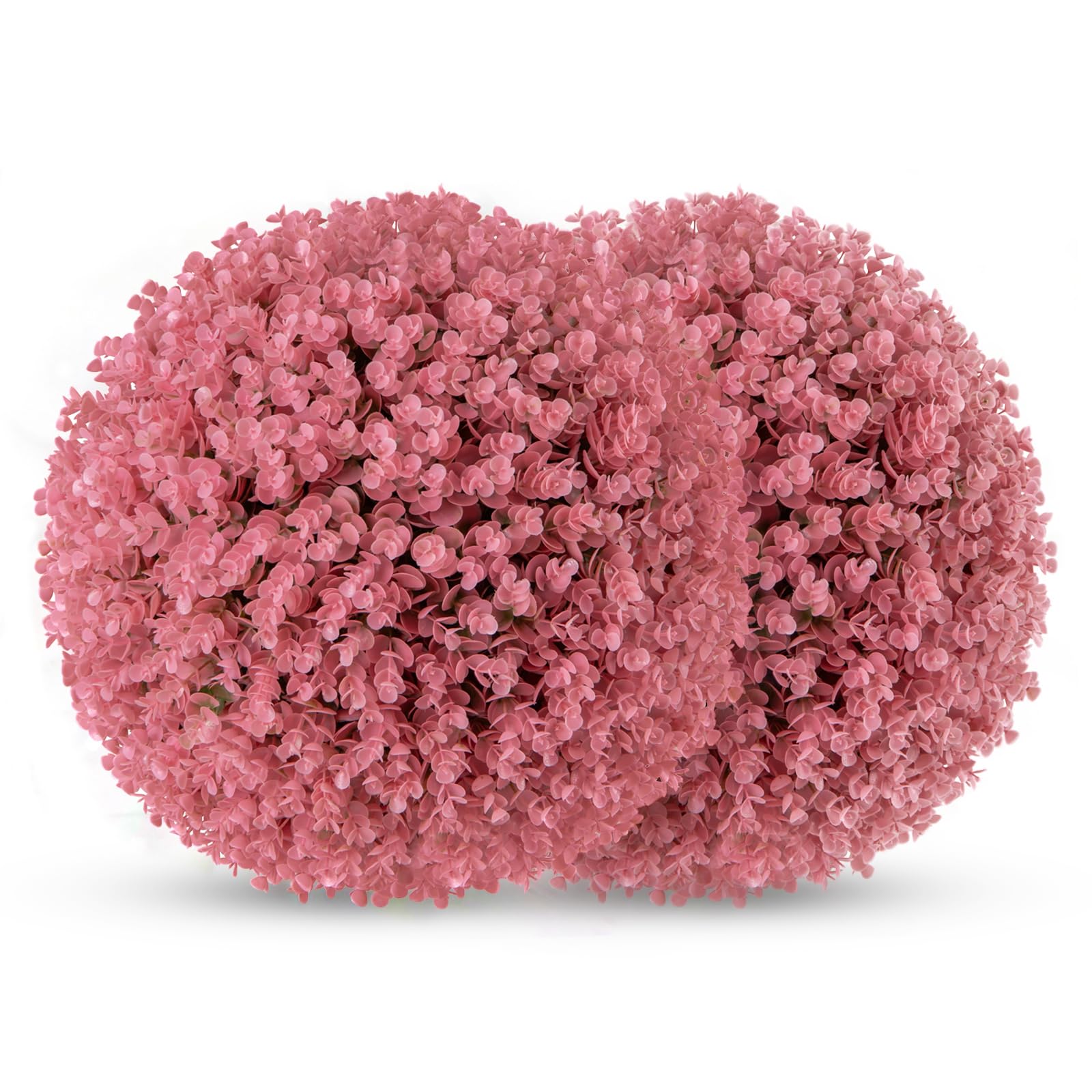 Giantex 2 PCS Artificial Plant Topiary Ball, 17.5'' Pink Faux Eucalyptus Decorative Balls for Wedding Home Decor 