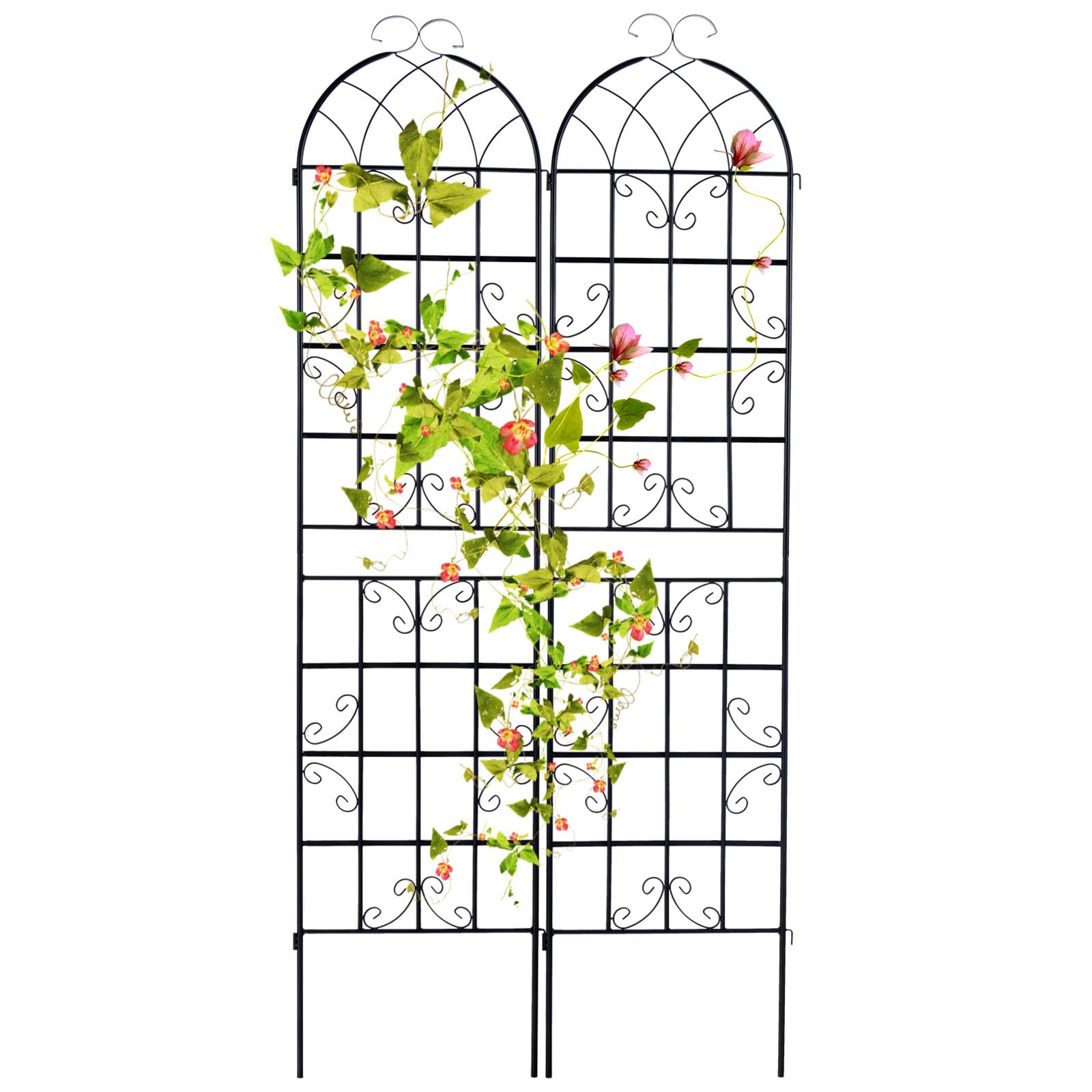 Giantex 2 Pack Trellis for Climbing Plants Outdoor, 7 FT Tall Galvanized Steel Garden Trellis 