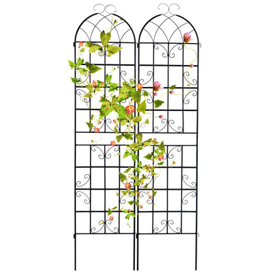 Giantex 2 Pack Trellis for Climbing Plants Outdoor, 7 FT Tall Galvanized Steel Garden Trellis 