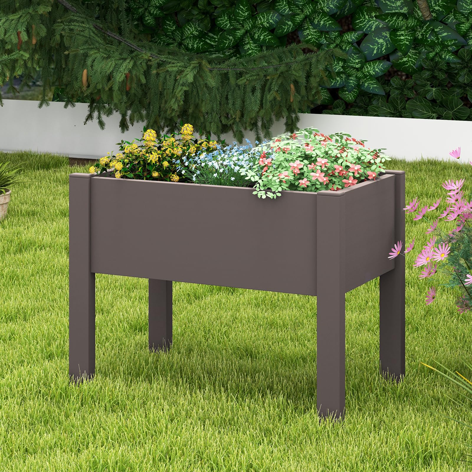 Giantex Raised Garden Bed with Legs, Self-Watering Planter Box with Water Level Indicator 