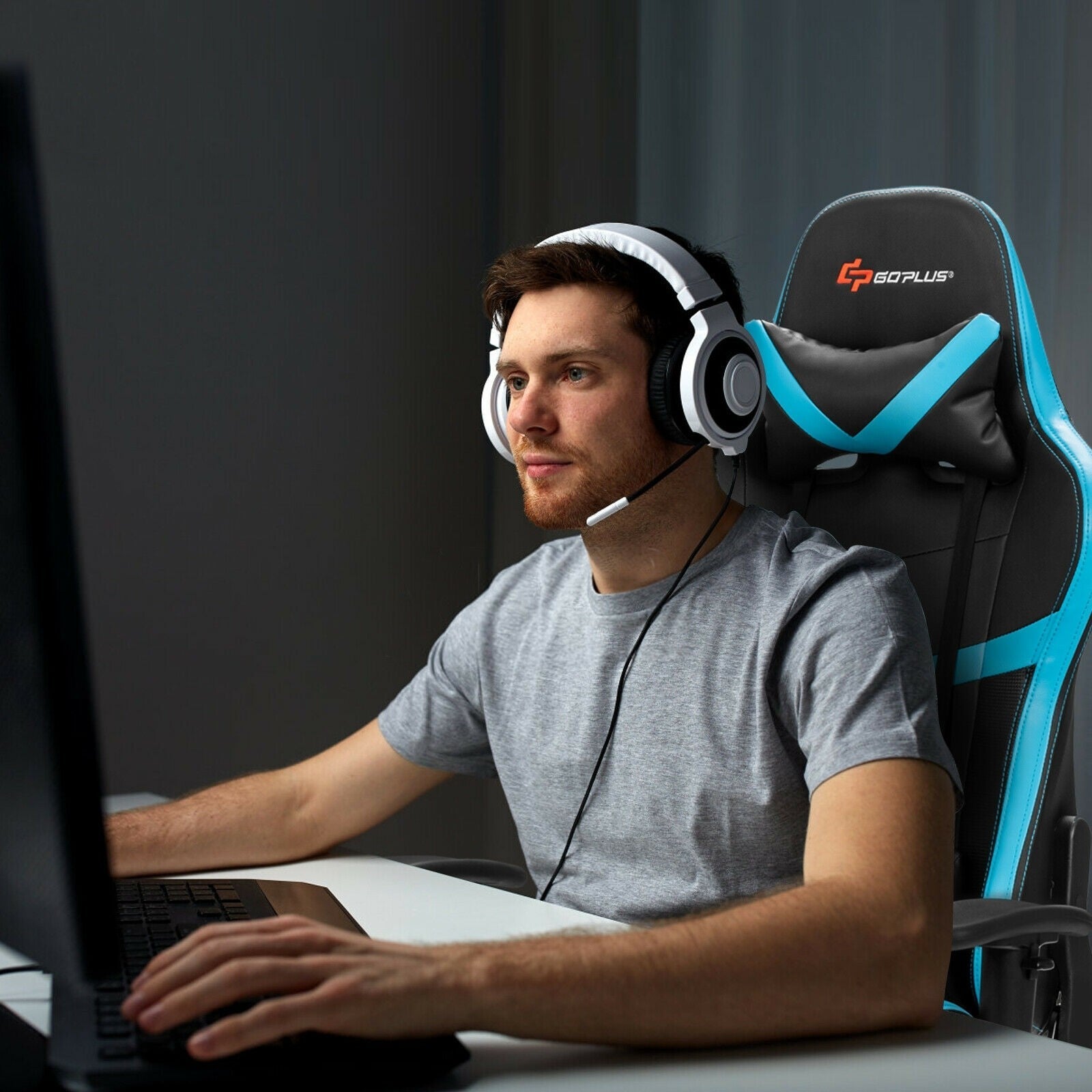 Computer Gaming Chair, Adjustable Massage Gaming Chair 