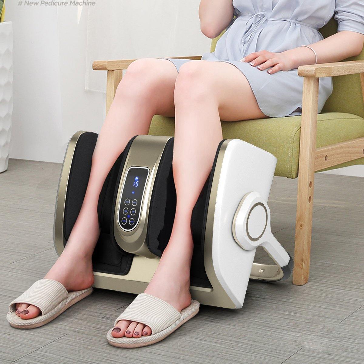 Giantex Shiatsu Foot Massager, Deep Kneading&Air Compression for Foot Calf Leg Arm, Heat and Vibration (White)