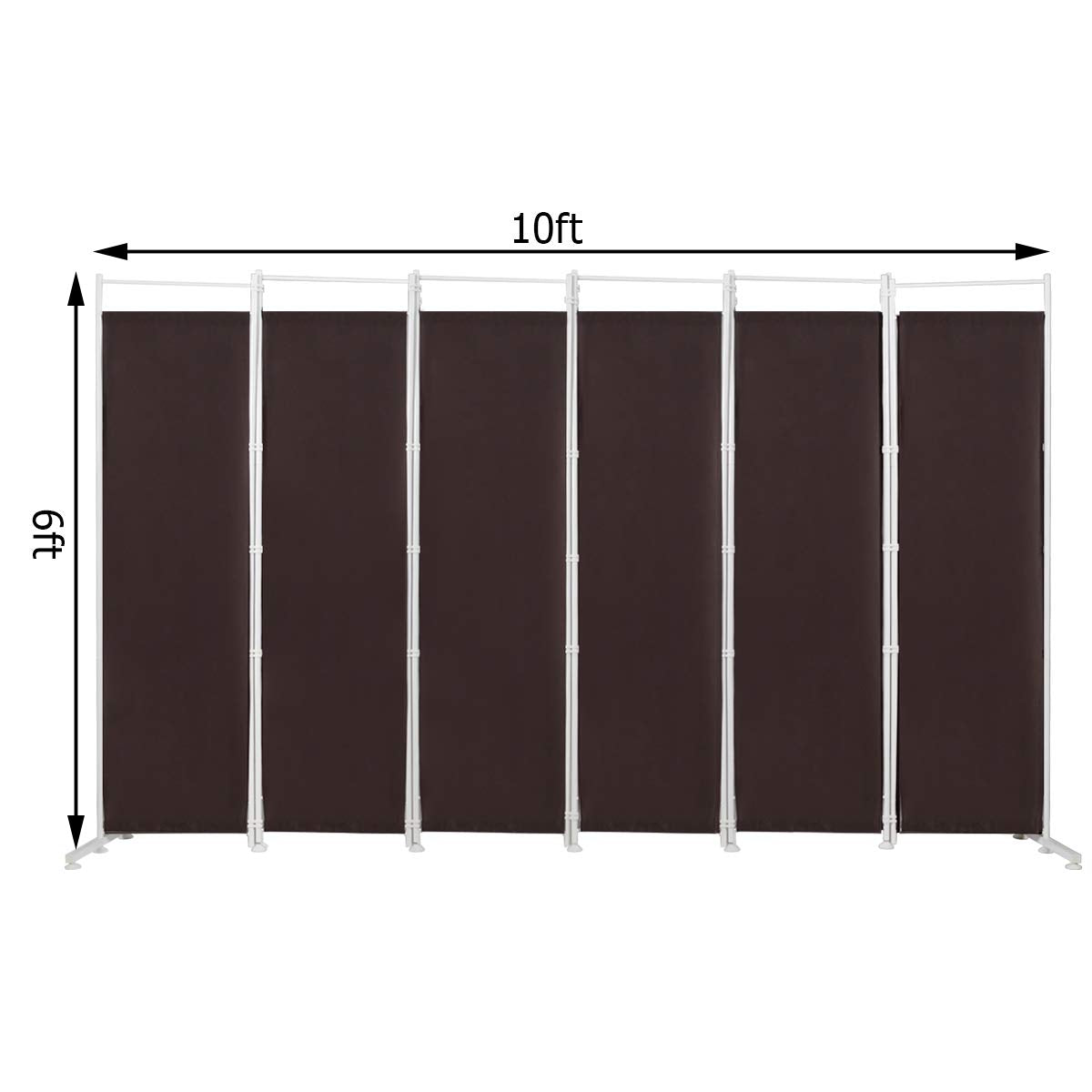 Giantex 6 Panel Room Divider, 6 Ft Folding Screen with Steel Support Base