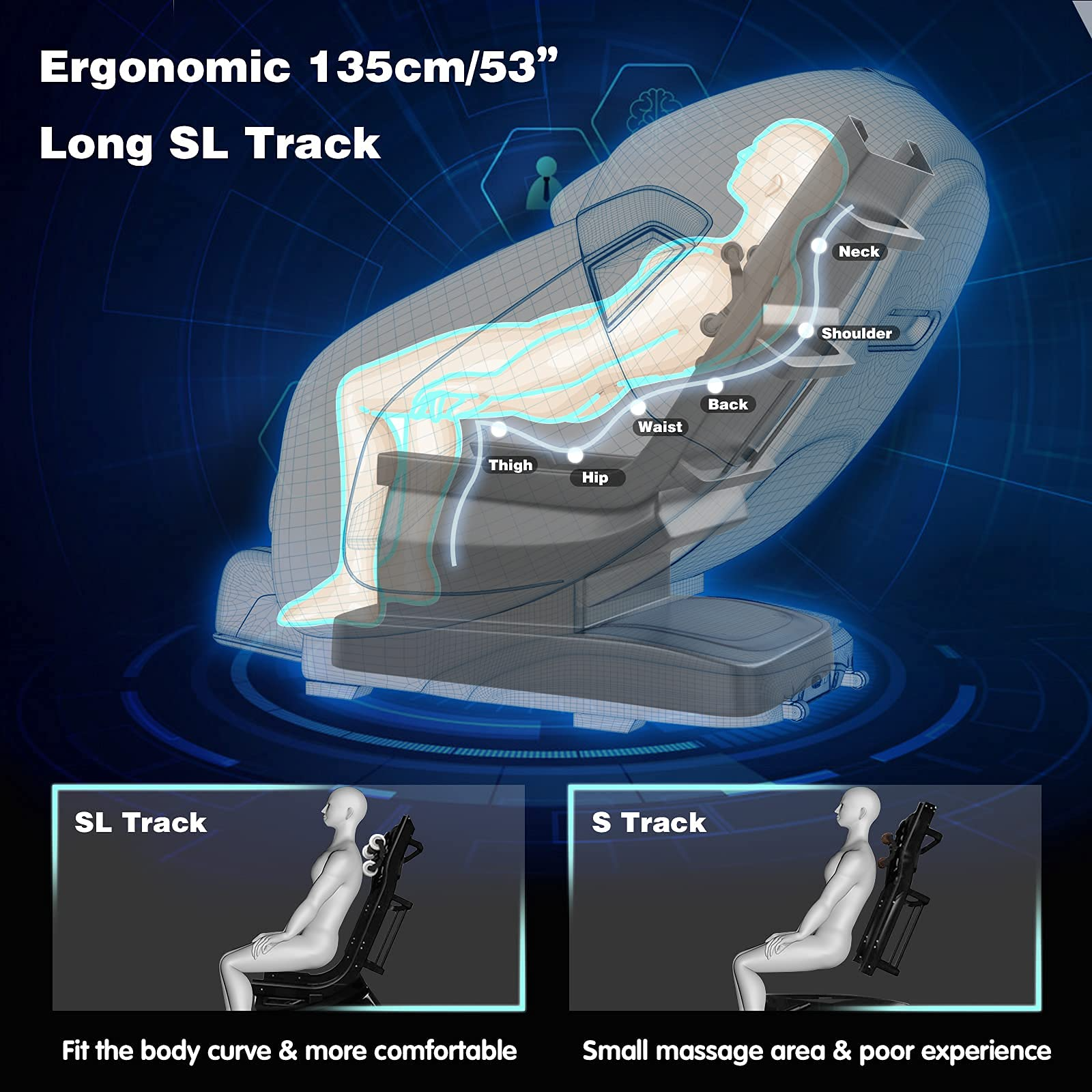 Giantex SL Track Massage Recliner Electric Zero Gravity W/Airbags 