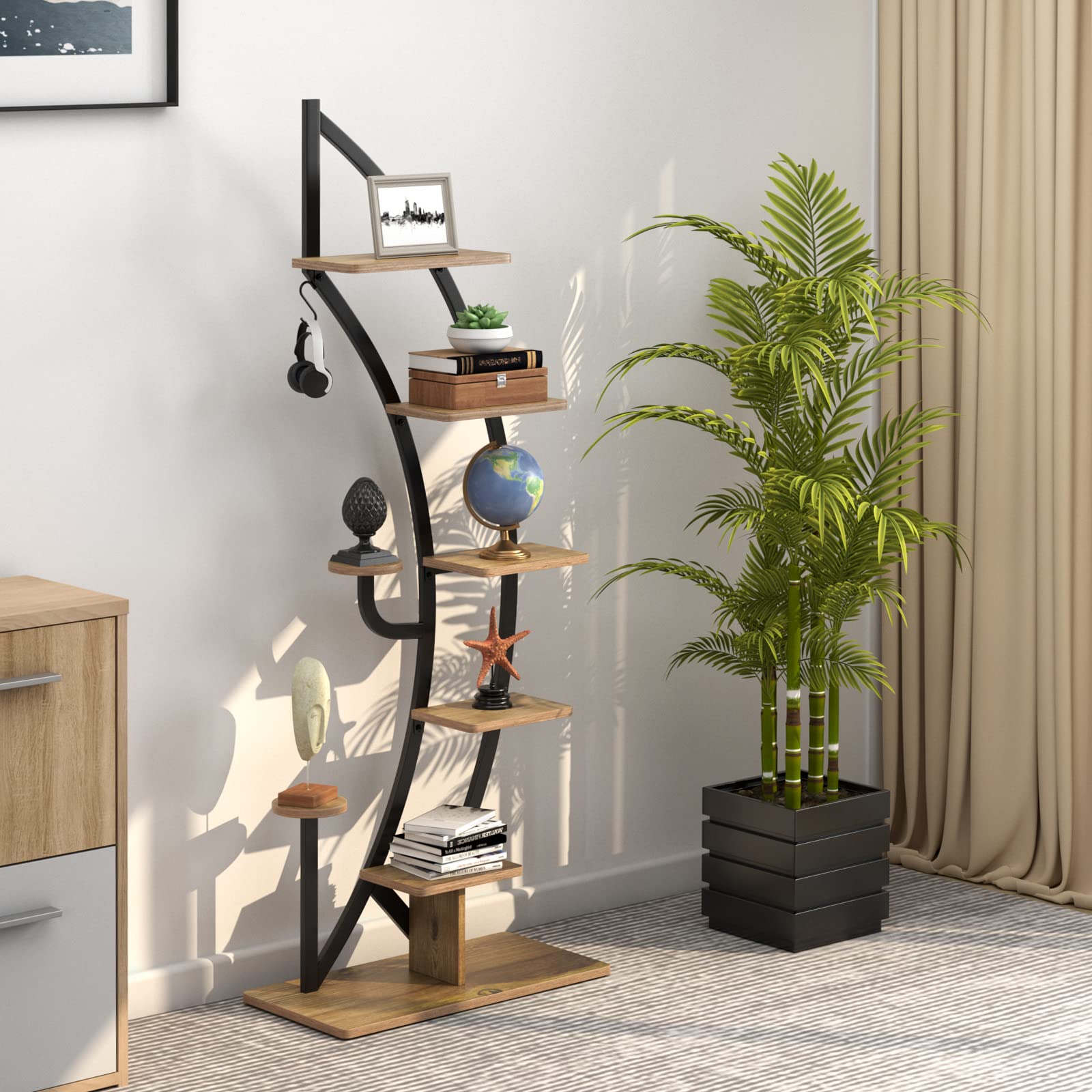 Giantex 6 Tier Metal Plant Stand Indoor, 61" Half Moon Plant Shelf 
