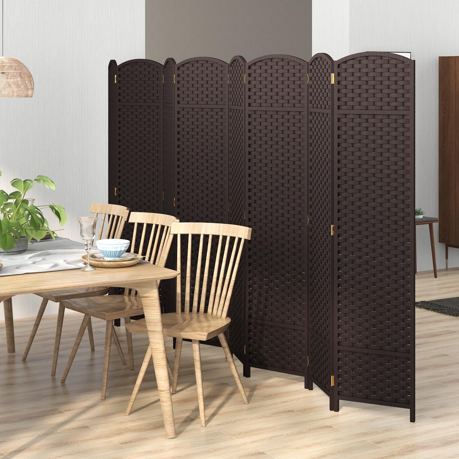 Giantex Room Divider 8 Panel, 5.6ft Folding Privacy Screen 