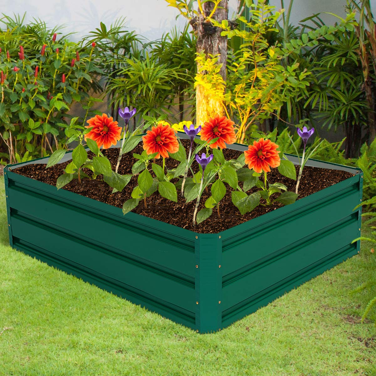Dark Green Patio Raised Garden Bed (40" L x 32" W x 12" H) 