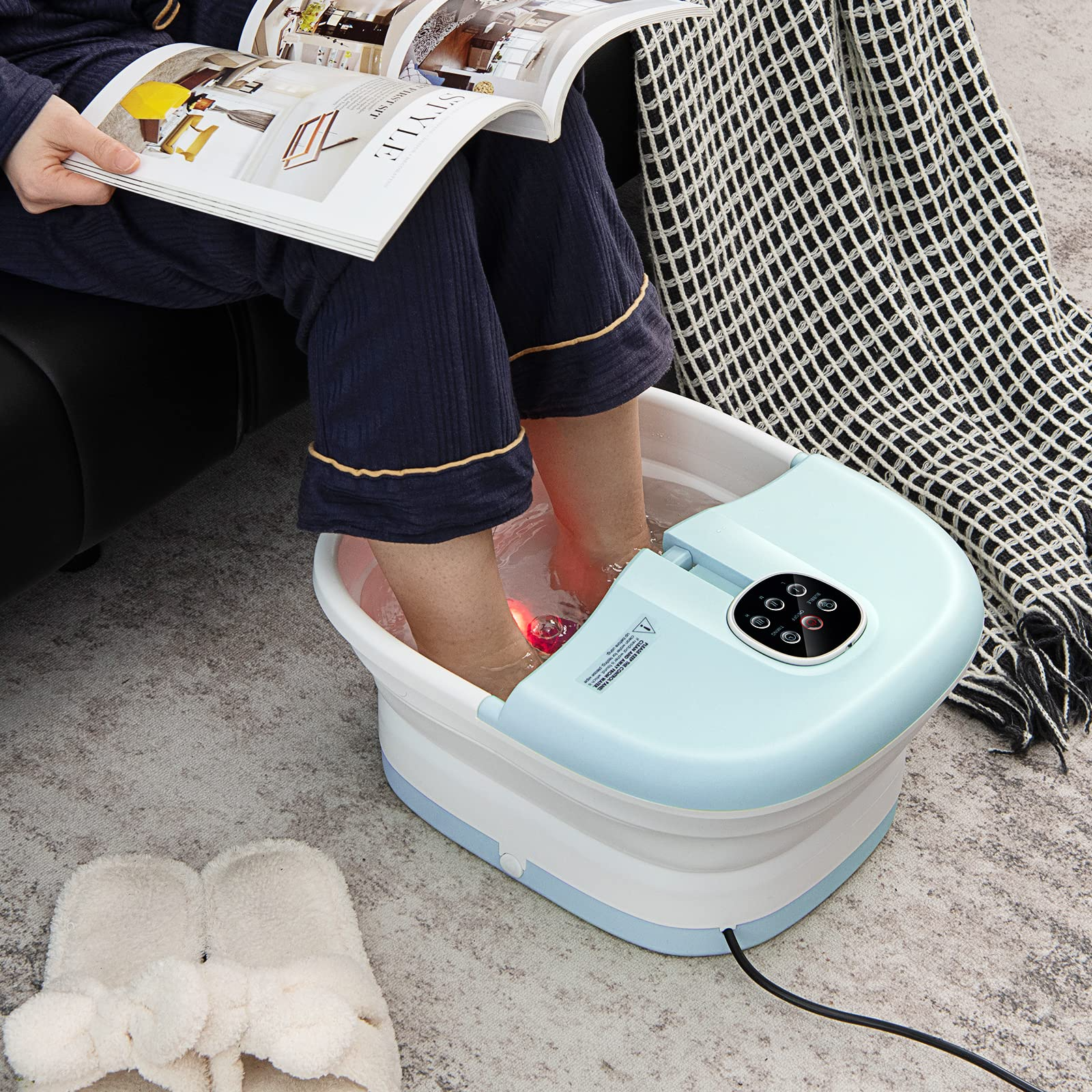 Collapsible Foot Spa Tub w/Remote Control | Pedicure Foot Spa 