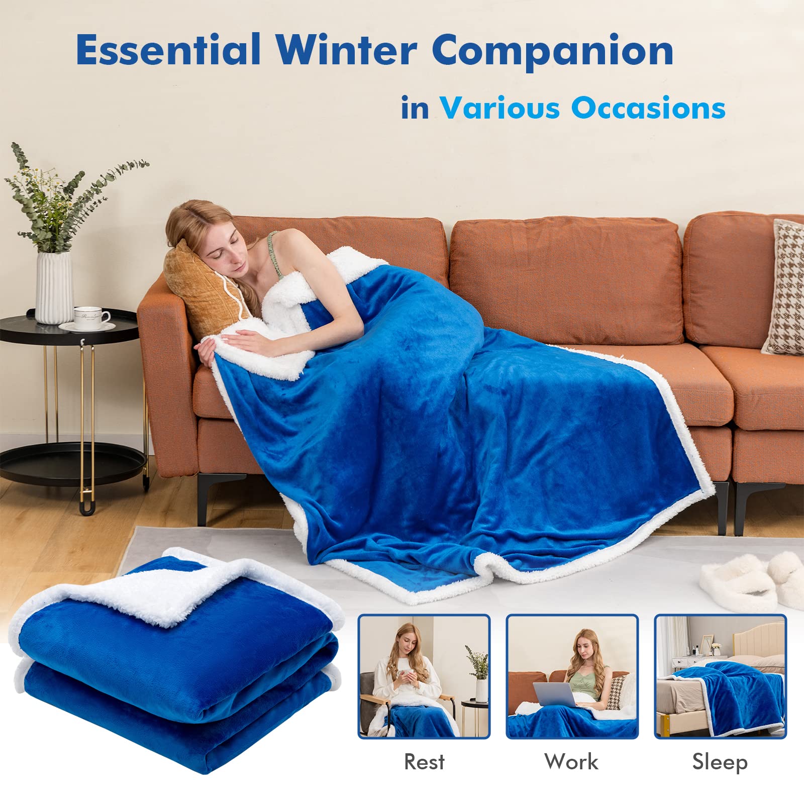 Giantex Heated Electric Blanket Throw 
