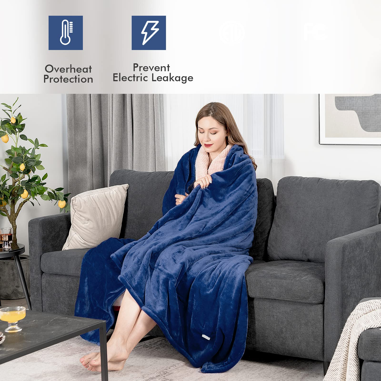 Giantex Electric Heated Throw Blanket 