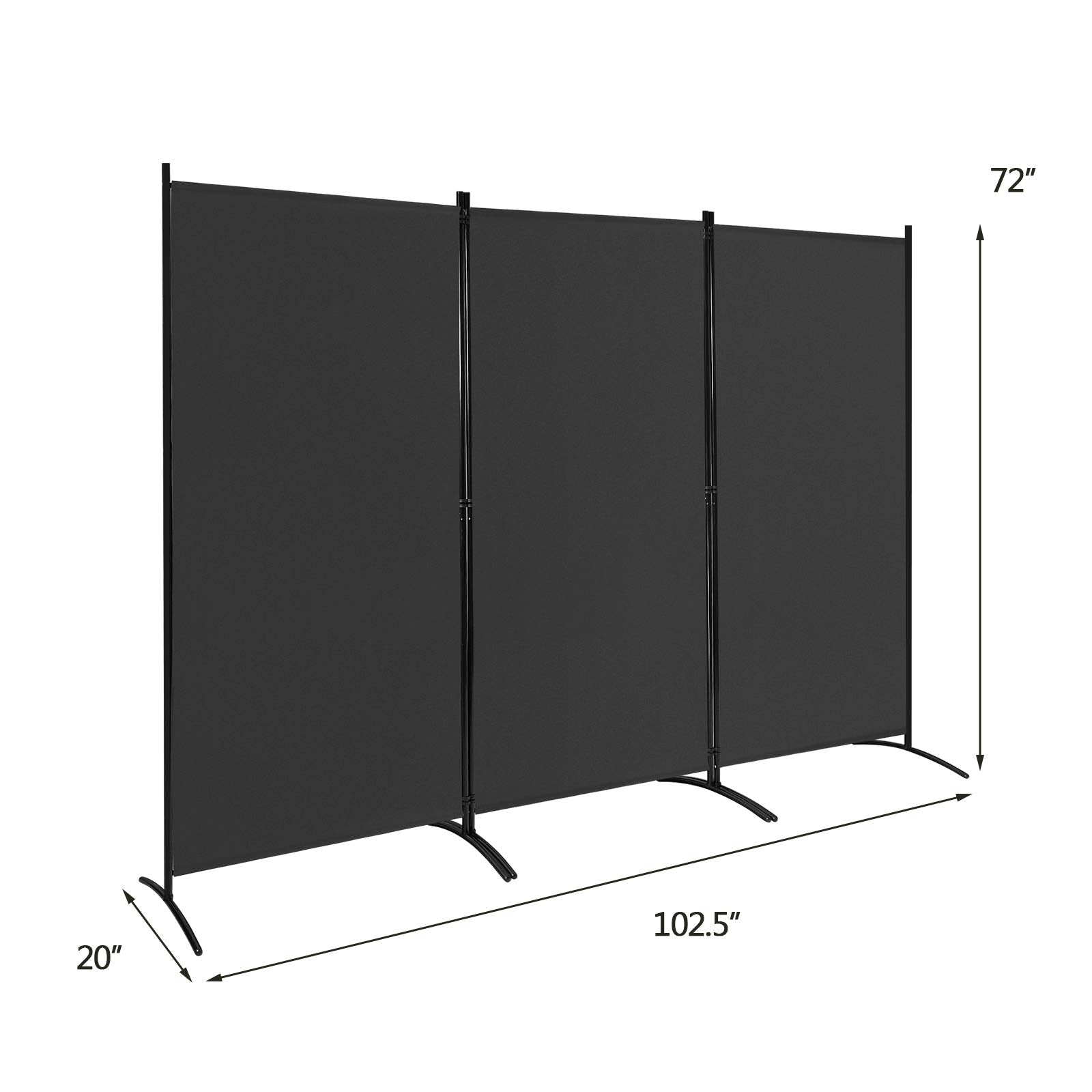 Giantex 6 Ft 3 Panel Room Divider, Folding Portable Privacy Screen w/ Durable Hinges Steel Base