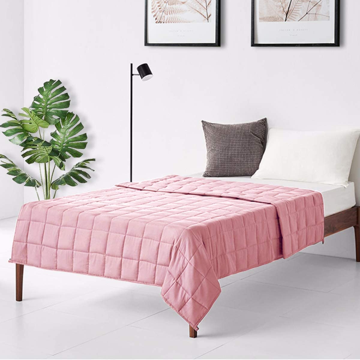 Luxury Cooling Silk Sewed in Cotton Pink, Blue, Green, 48" x 72" 60" x 80" | 15lbs 