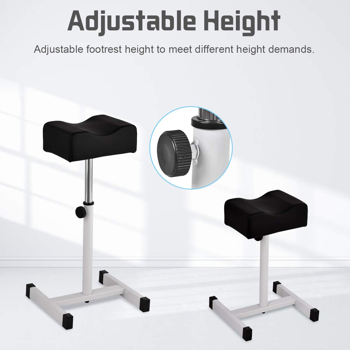 Giantex Pedicure Footrest Technician Nail Equipment, Salon Spa Beauty Footrest Home Pedicures with Height Adjustable Seat 