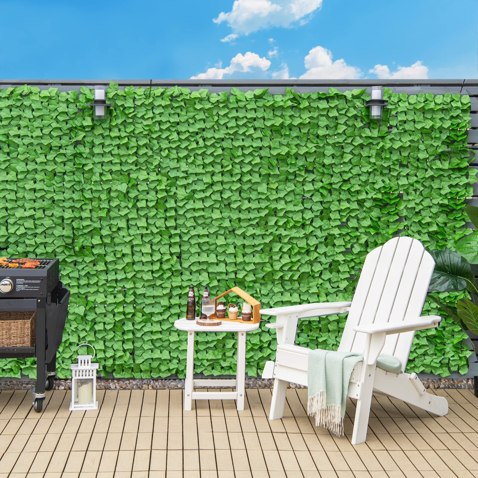 Giantex 118" x 39.4" Artificial Hedges Fence Faux Ivy Vine Greenery Wall 