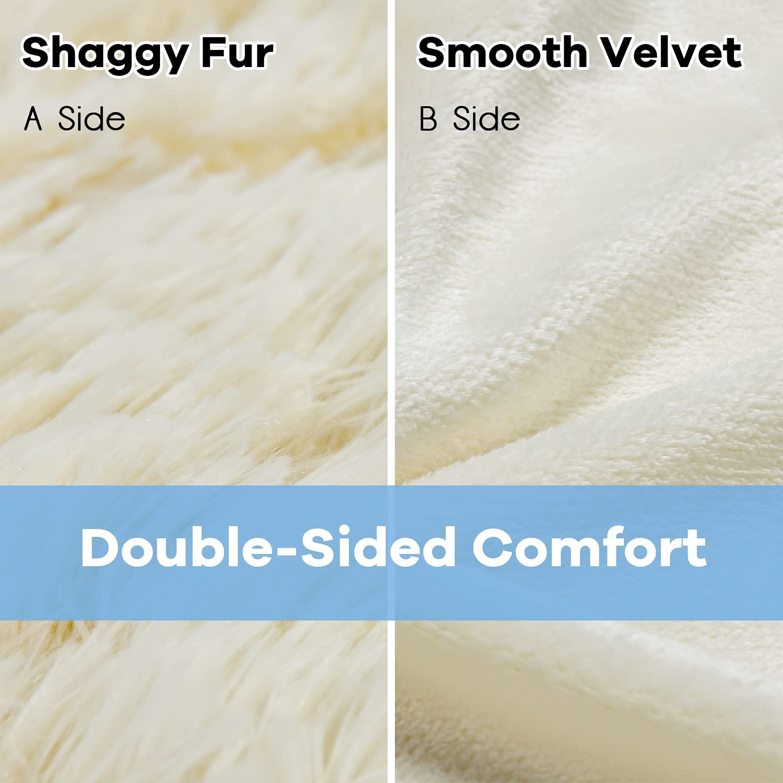 Giantex Reversible Soft Fur Blanket, Oversized Fluffy Throw Blanket 
