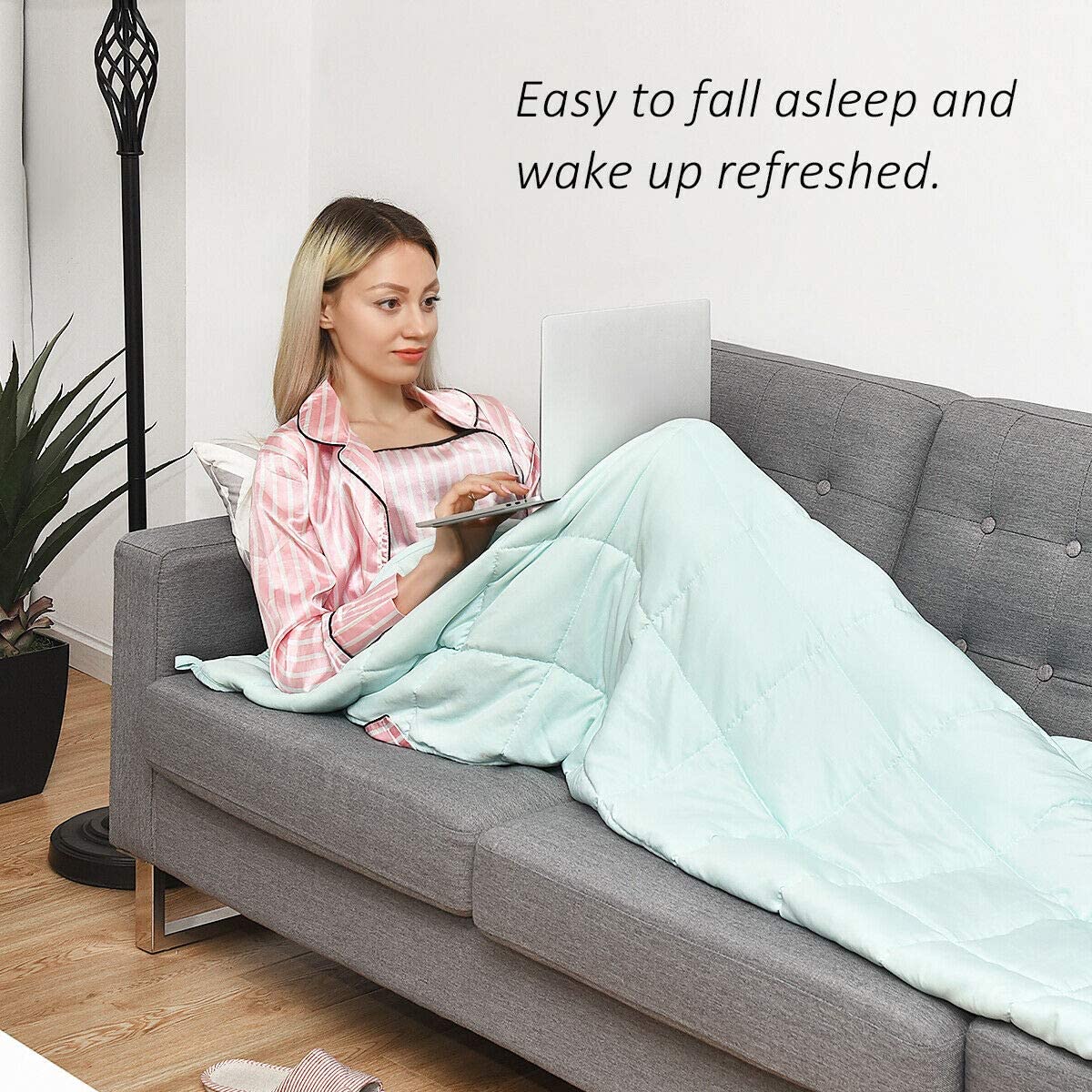 Giantex Cooling Weighted Blanket for Adults 20lbs |60"x 80" | Queen Size 