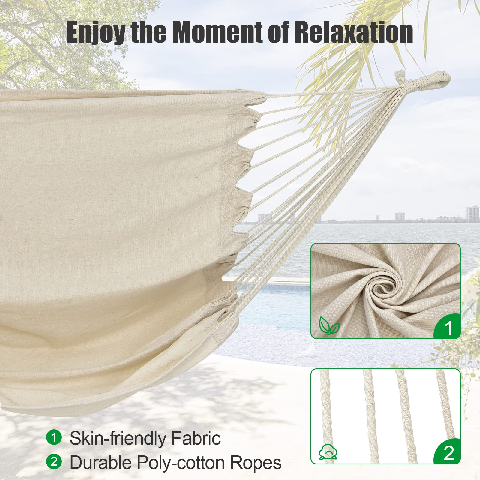 Heavy-Duty Powder-Coated Steel Stand with Hanging Swing Chair 