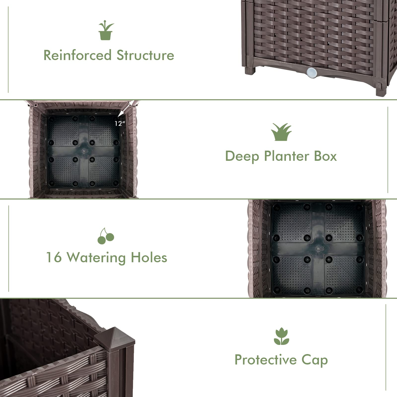 Giantex Raised Garden Bed with Trellis 
