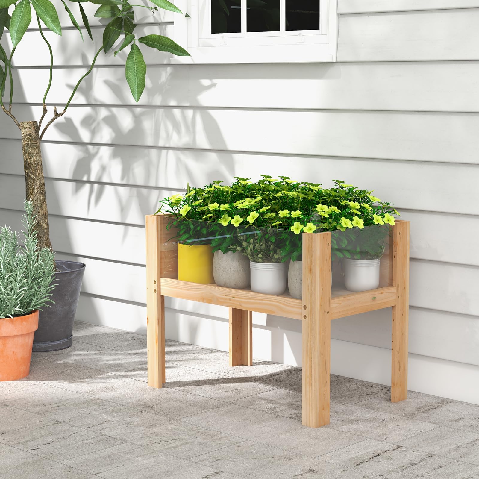 Giantex 30”x18”x24” Raised Garden Bed Elevated Wood Planter Box with Legs 
