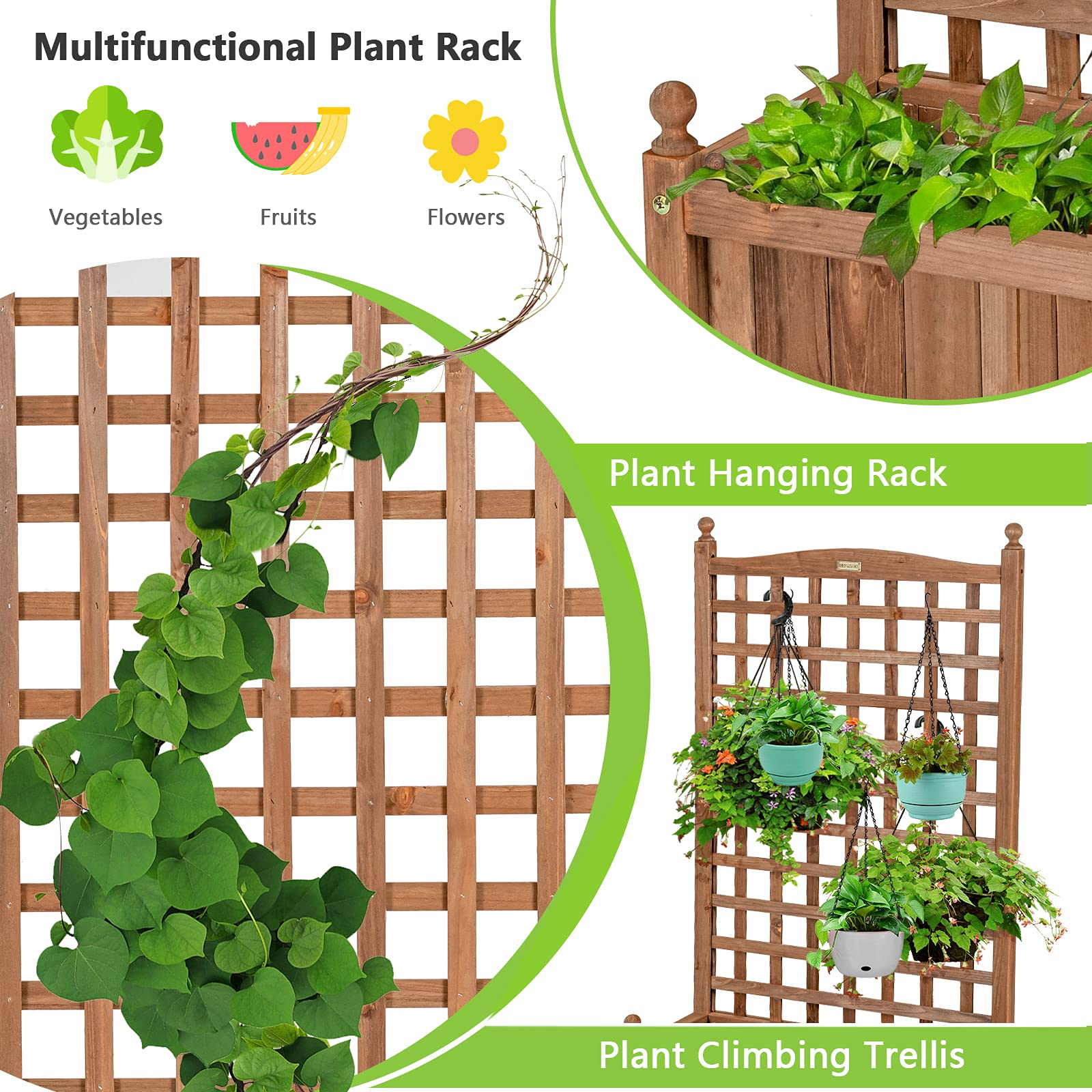 Flower Box for Plant Climbing (25'' x 11'' x 50'') 