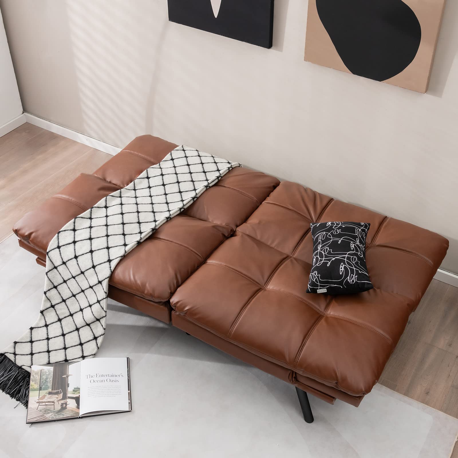 Giantex Futon Sofa Bed, Convertible Memory Foam Futon Couch Sleeper 