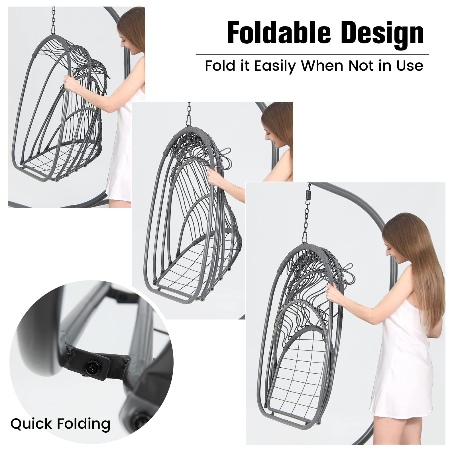 Giantex Egg Chair Hammock Stand - Hanging Swing with Stand 