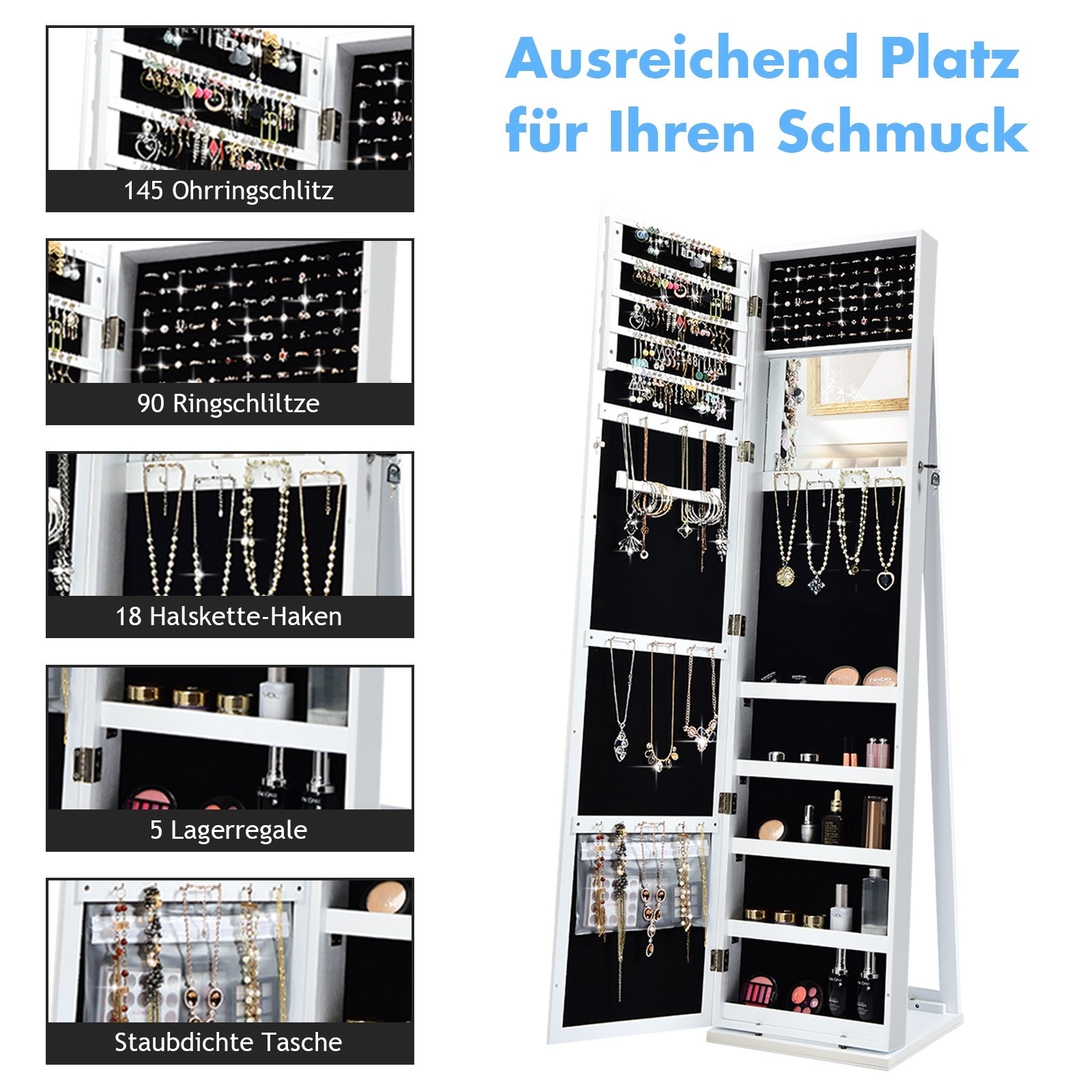 CHARMAID | Standing Jewelry Armoire 
