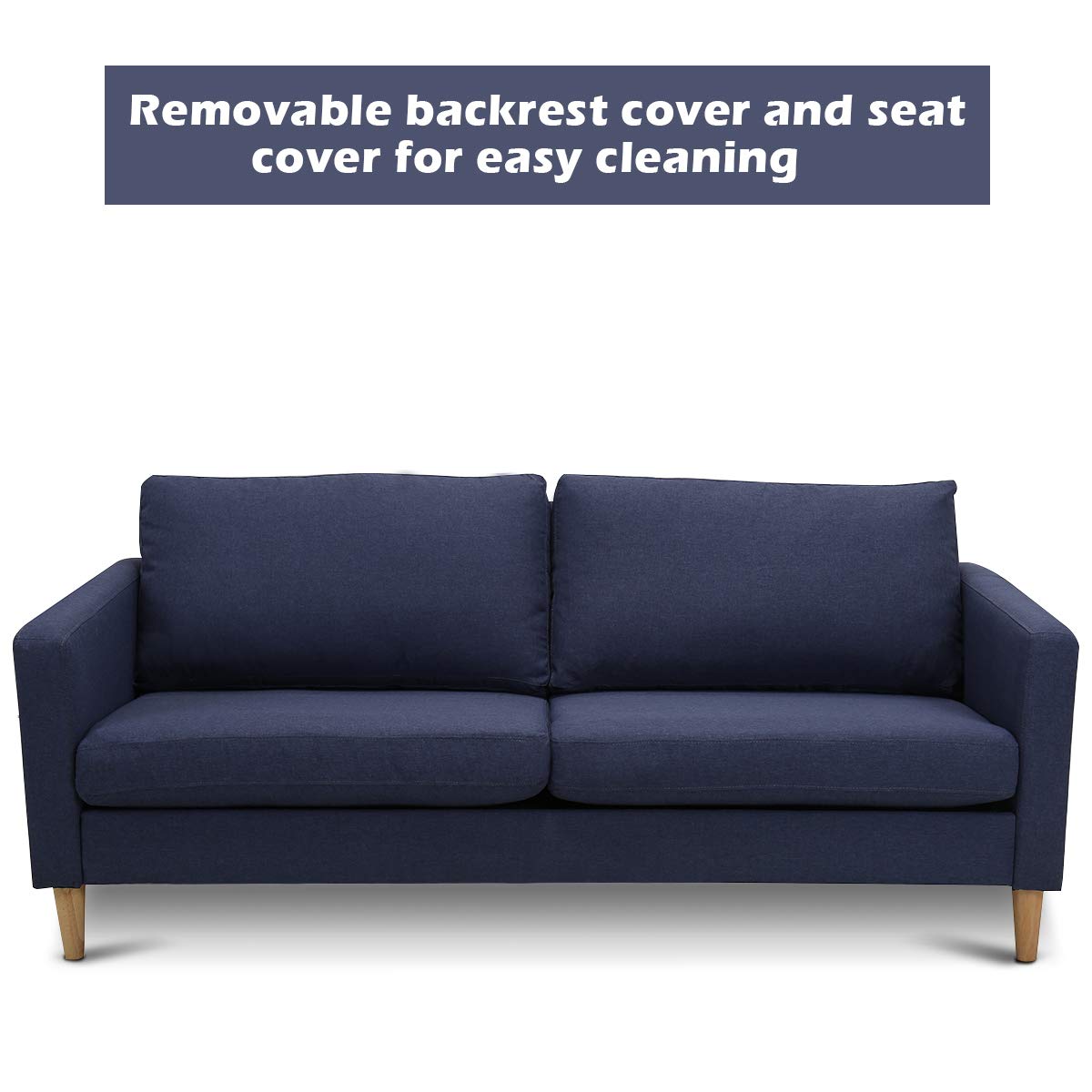 Giantex Modern Upholstered Accent Sofa, Fabric Futon Sofa Bed 