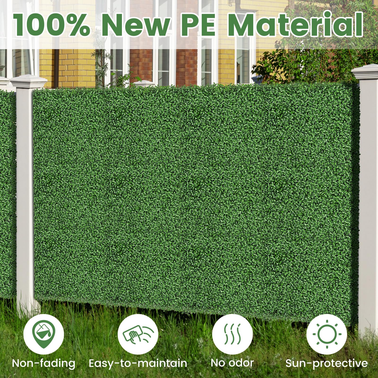 Giantex 12PCS 20" x 20" Artificial Boxwood Panels Garden Privacy Fence Screen 