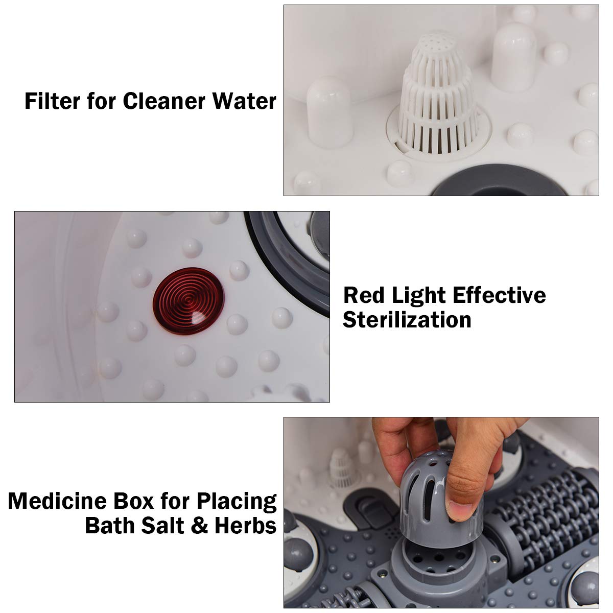 Giantex Foot Spa Bath Massager w/ Heat, Water Shower Adjustable in Angles 