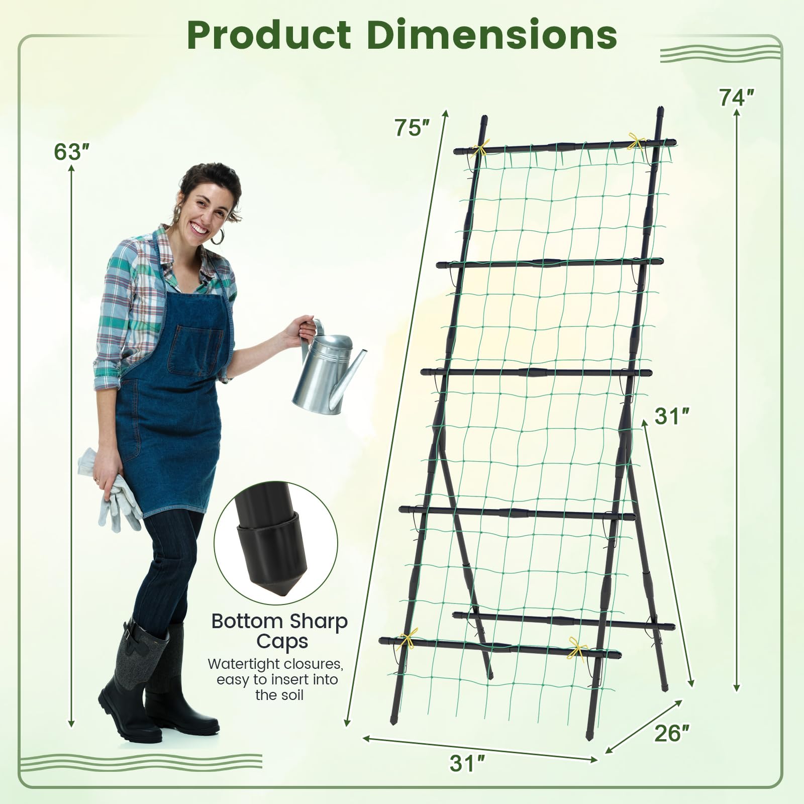 Giantex Cucumber Trellis, Trellis for Climbing Plants Outdoor