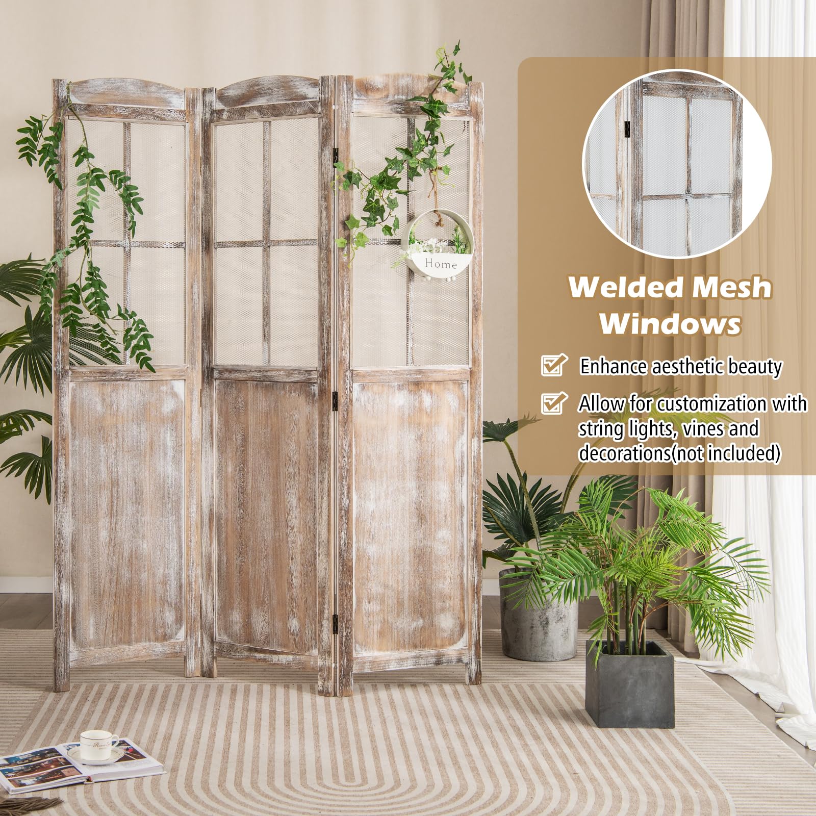 Giantex Room Divider 6 Ft Room Dividers and Folding Privacy Screens, Room Separators Divider Wall