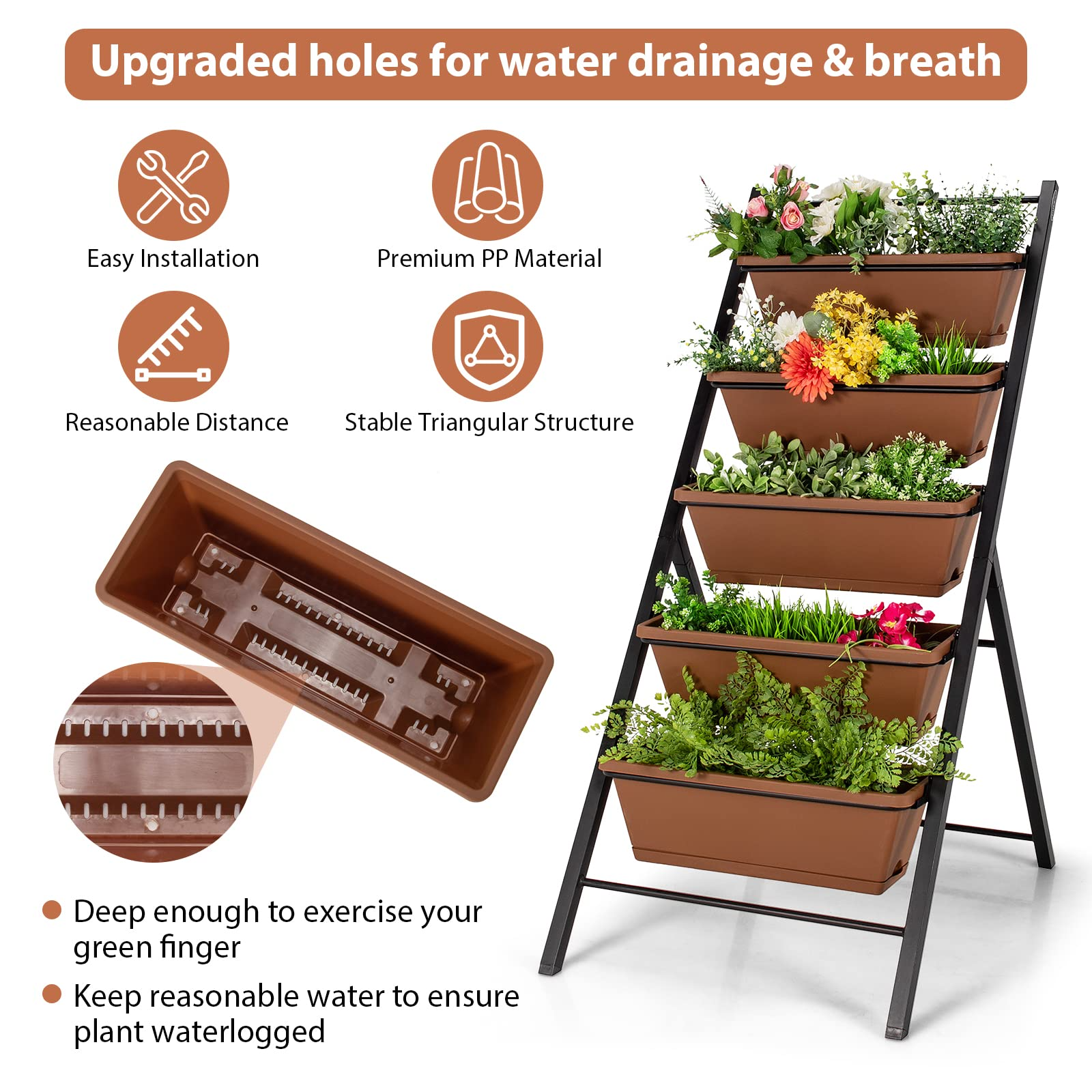 Elevated Garden Beds with Water Drainage Hole 