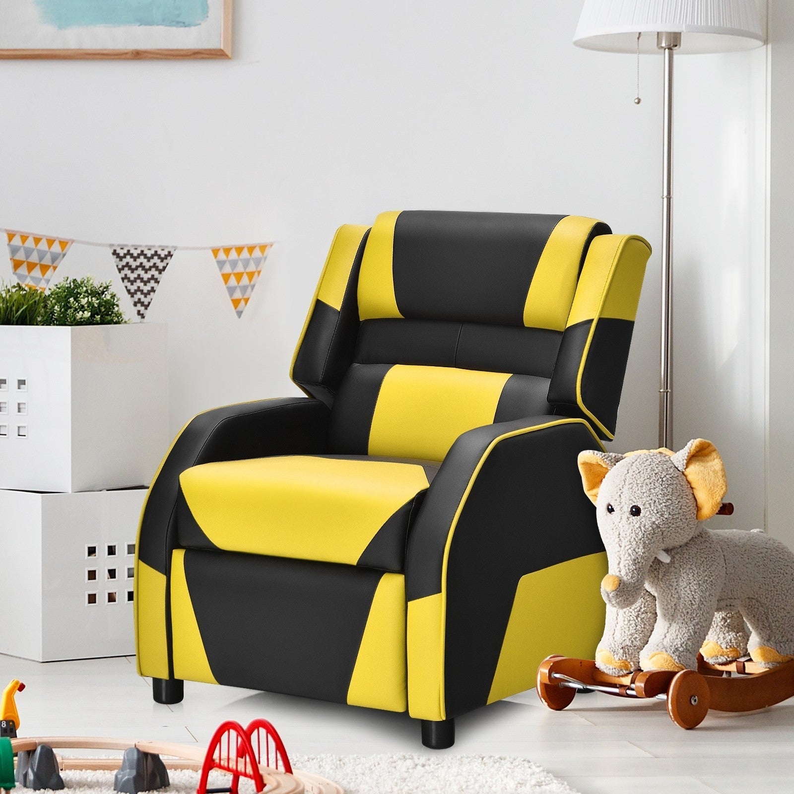 Kids/Youth Gaming Recliner Chair, Ergonomic PU Leather Armchair Lounge Chair for Living & Gaming Room 