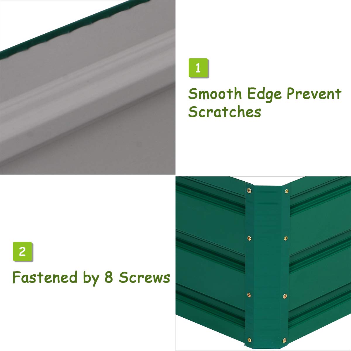 Dark Green Patio Raised Garden Bed (40" L x 32" W x 12" H) 