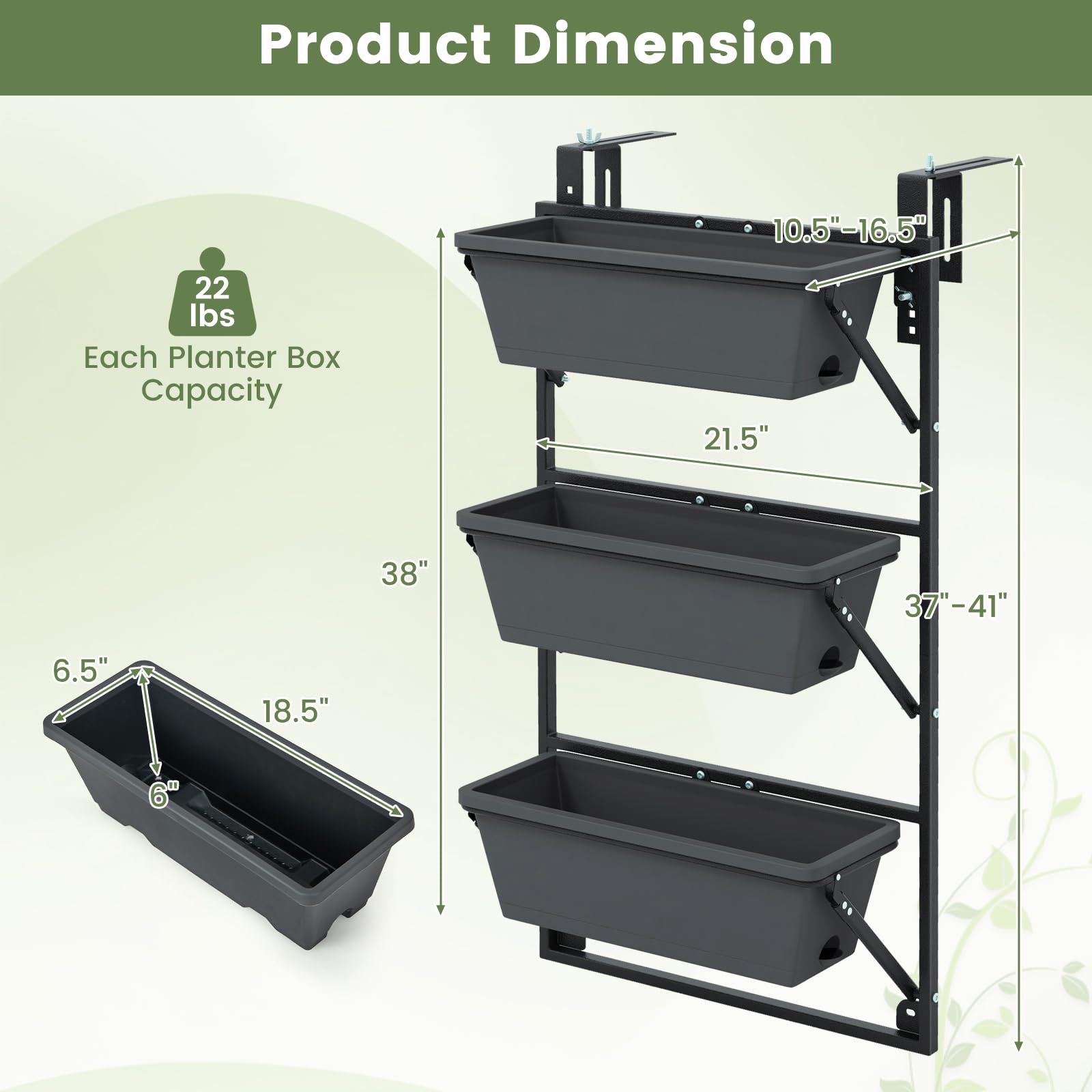 Giantex Vertical Raised Garden Bed, Hanging & Wall-Mounted Planter Garden Boxes 