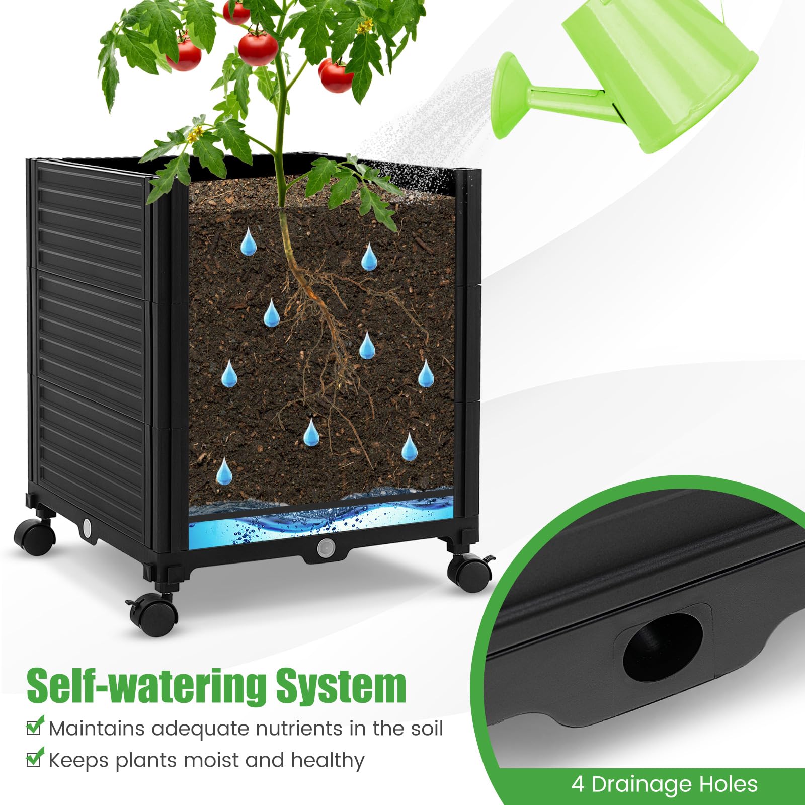 Giantex Raised Garden Bed on Wheels 