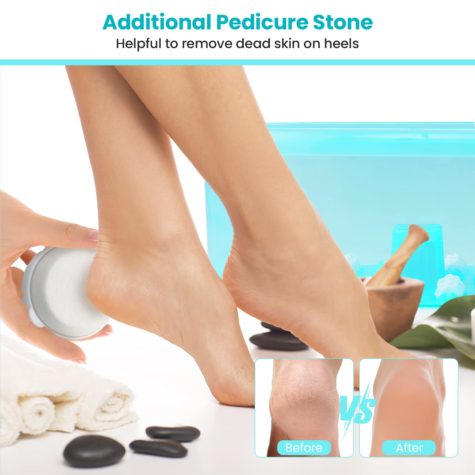 Giantex Foot Spa with Heat and Massage - Feet Bath Soak Tub w/Bubble, Vibration, Removable Pedicure Stone 