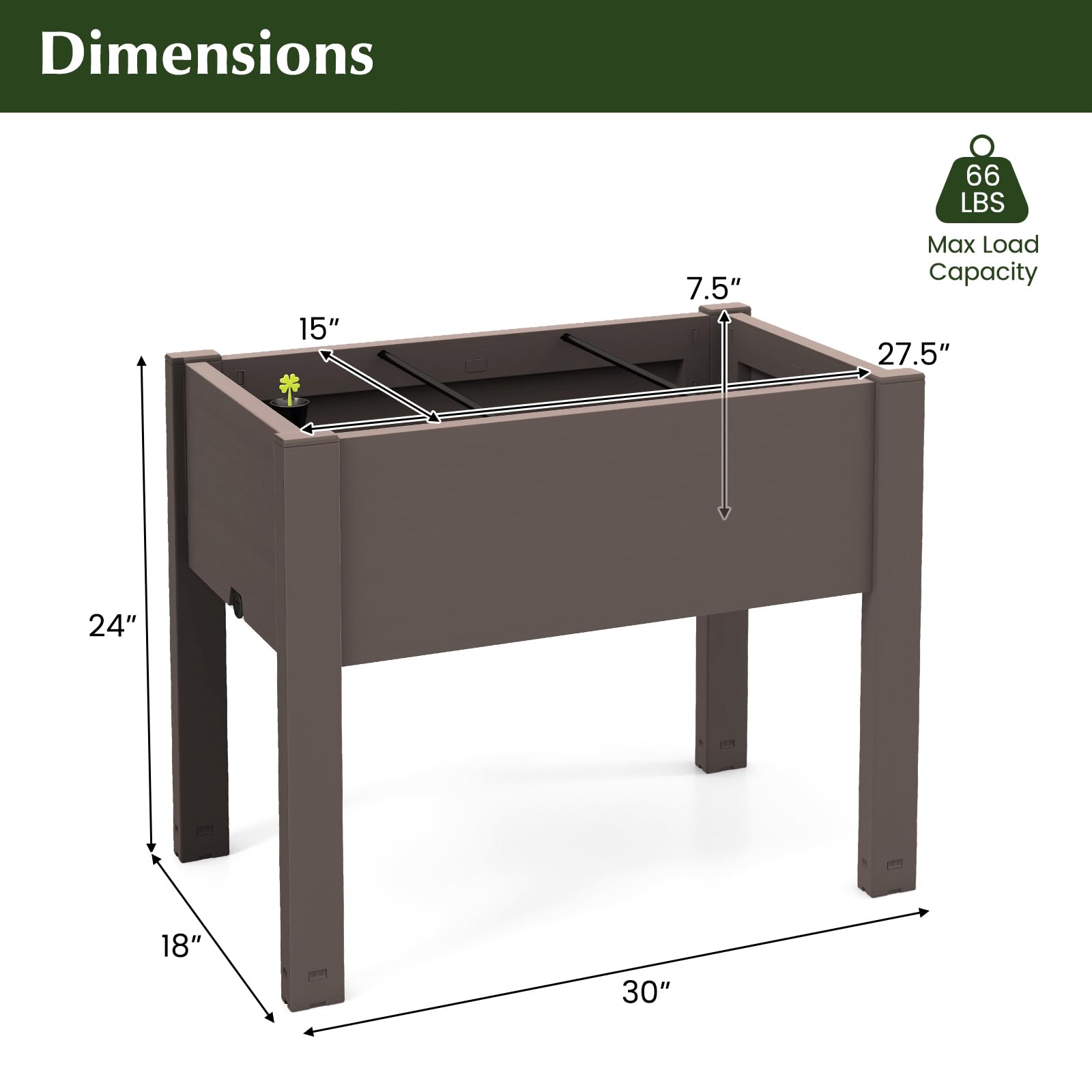 Giantex Raised Garden Bed with Legs, Self-Watering Planter Box with Water Level Indicator 