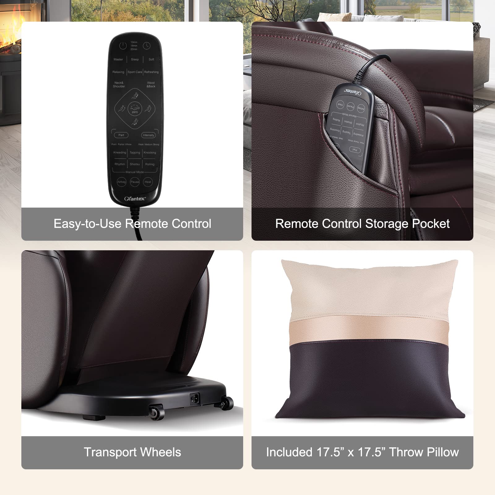 Giantex Full Body Massage Chair - Zero Gravity SL Track Electric Recliner with Reversible Footrest 