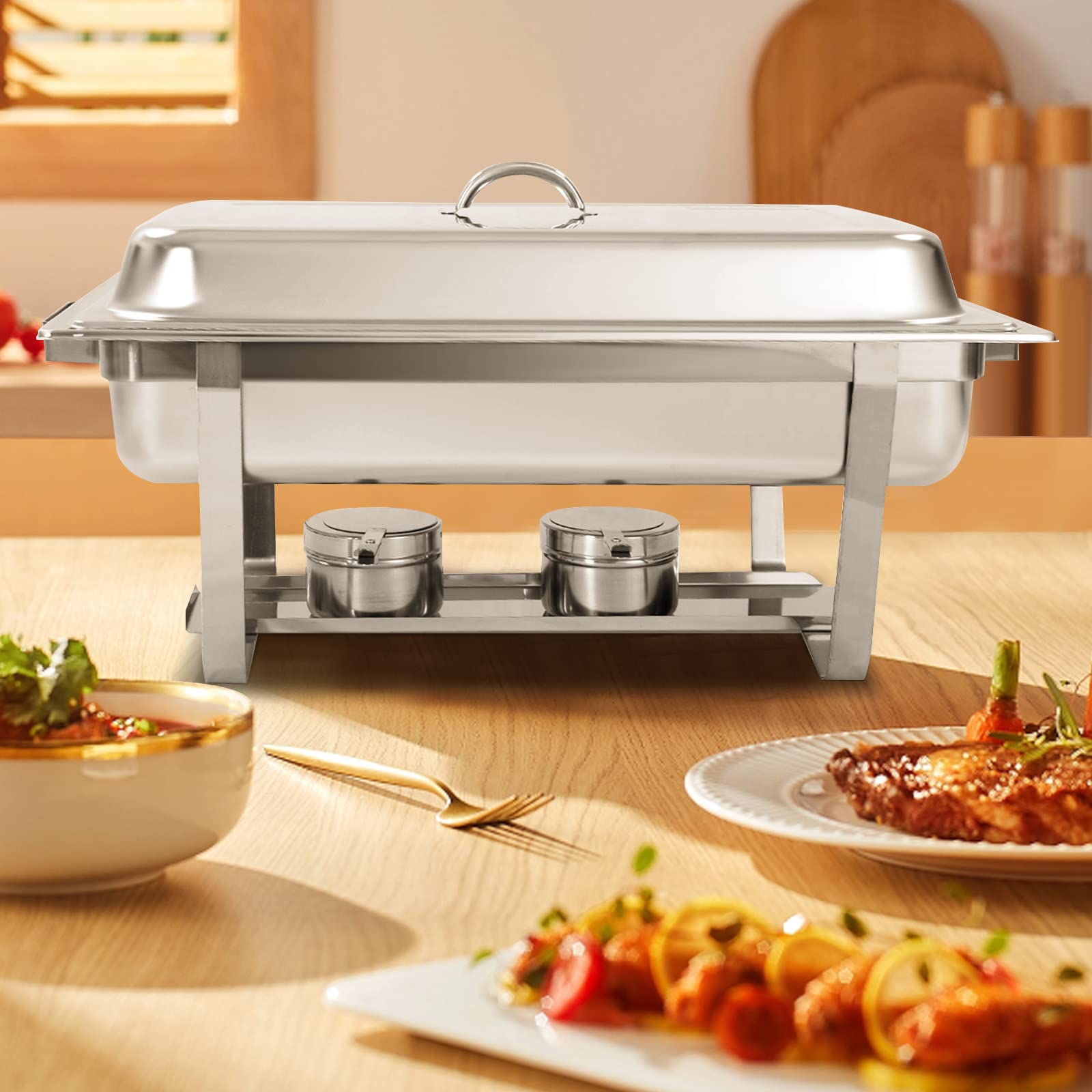 Giantex 2 Packs Chafing Dish 9 Quart Chafter Dishes Stainless Steel 