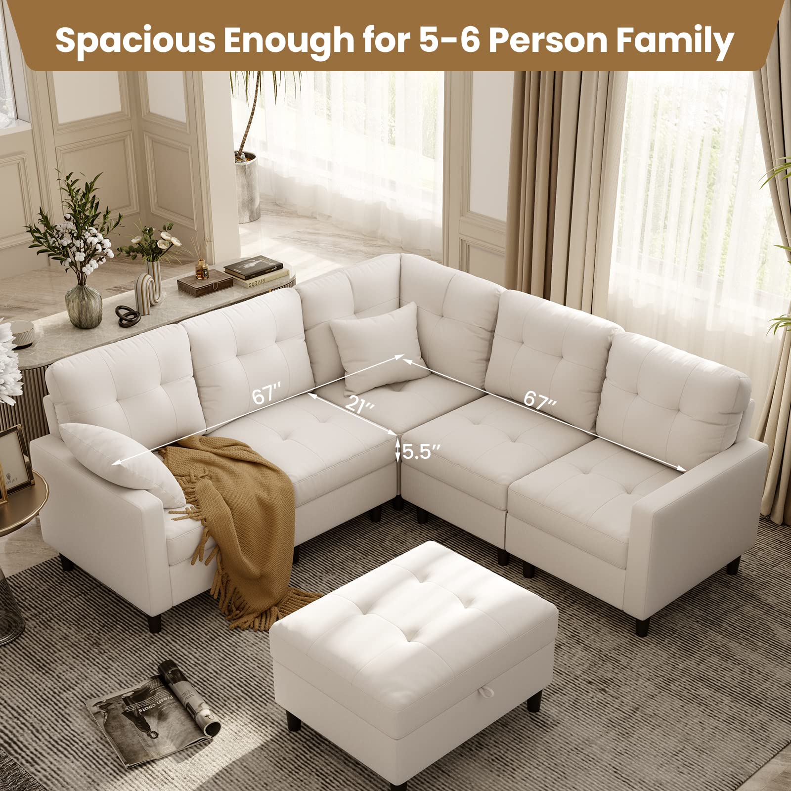 Giantex Modular Sectional Sofa Couch 