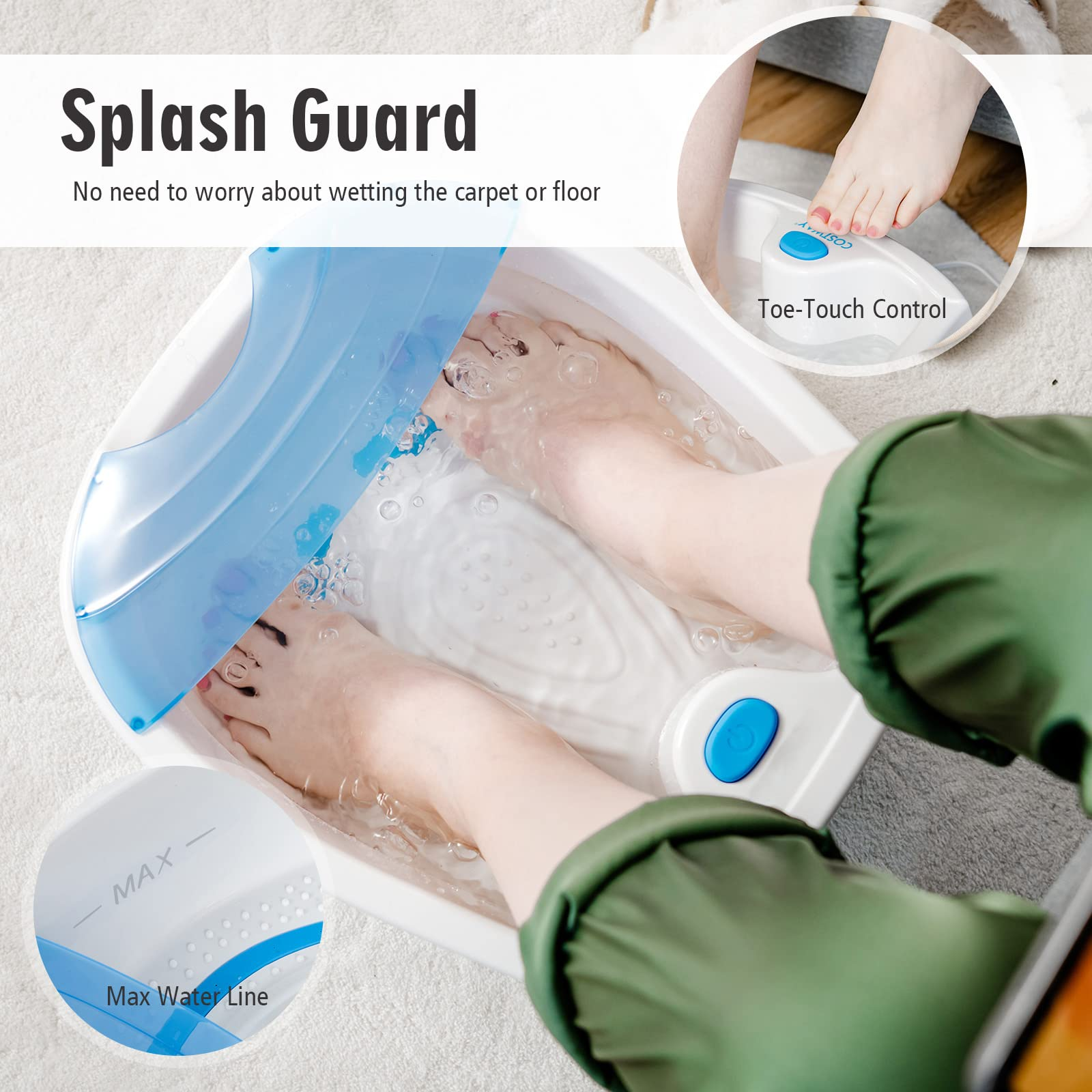 Giantex Foot Spa Bath W/Smooth Bubble Massage 