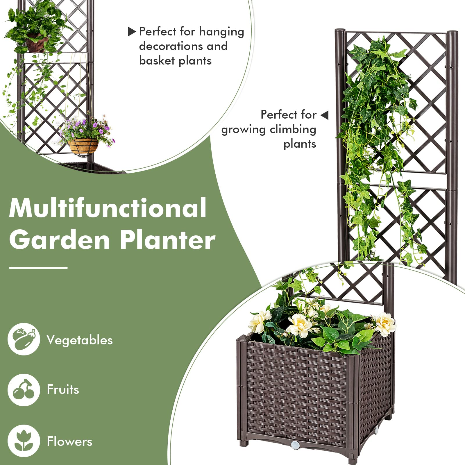 Giantex Raised Garden Bed with Trellis 