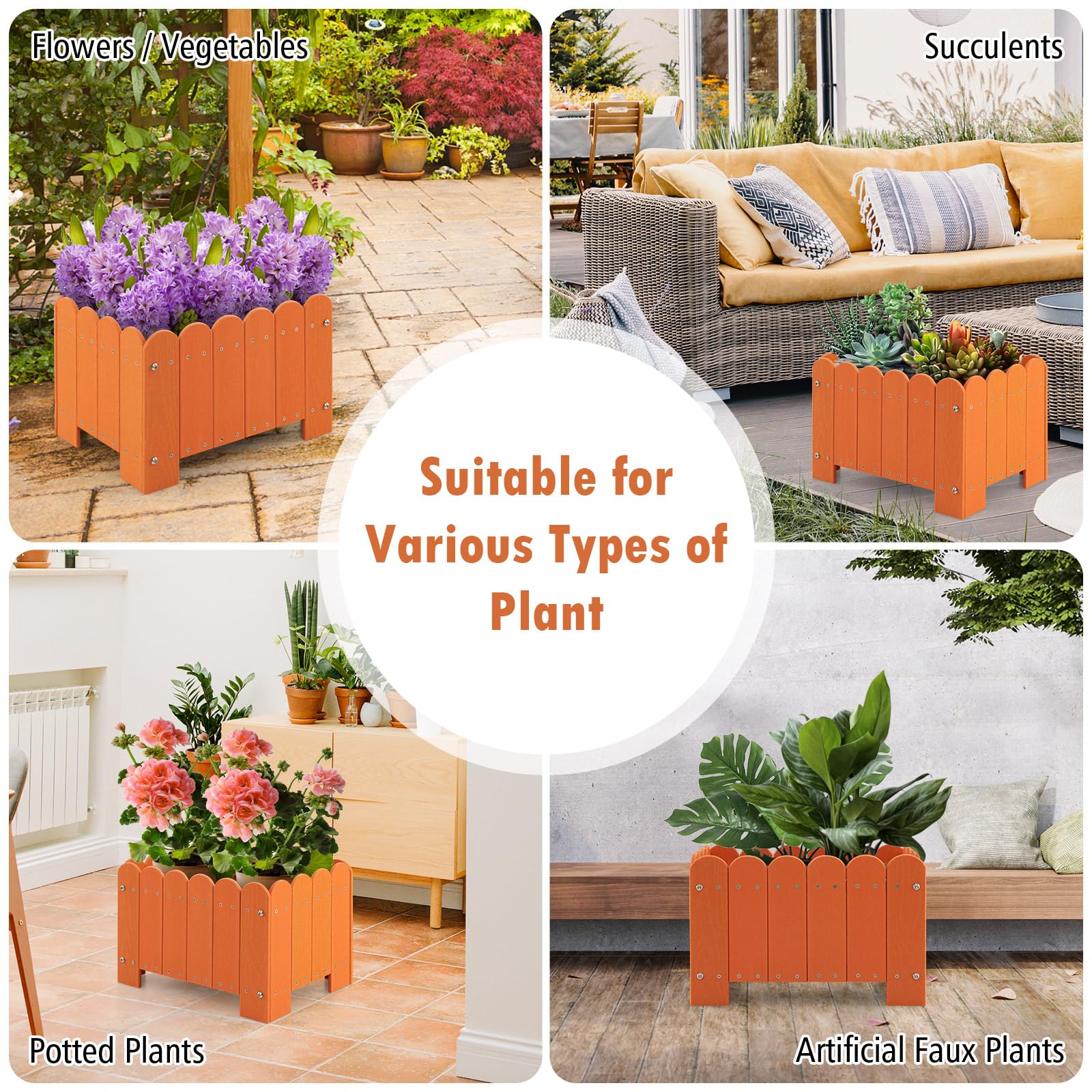 Giantex 2 Pack Rectangular Planter Box 