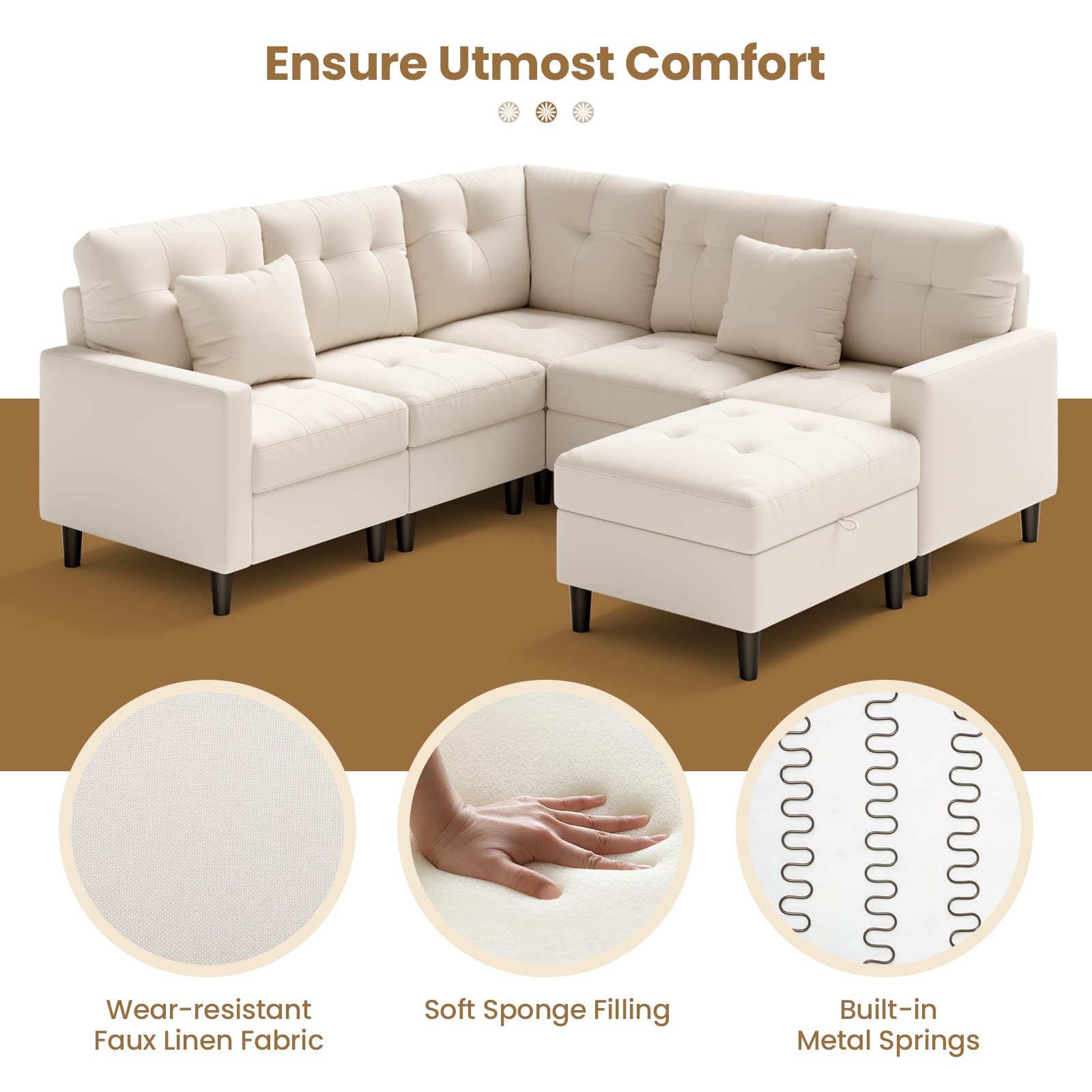 Giantex Modular Sectional Sofa Couch 