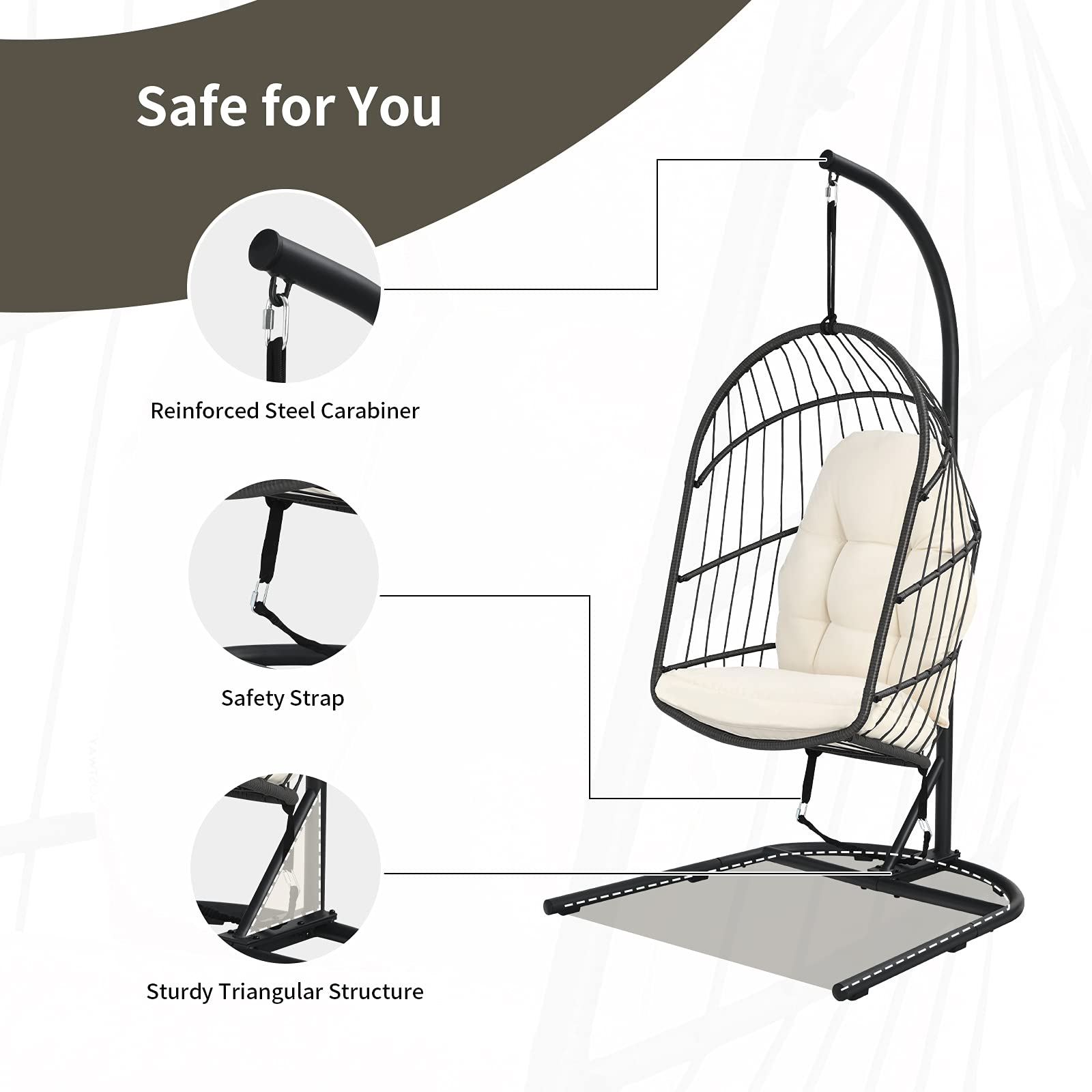 Giantex Hanging Egg Chair with Stand 