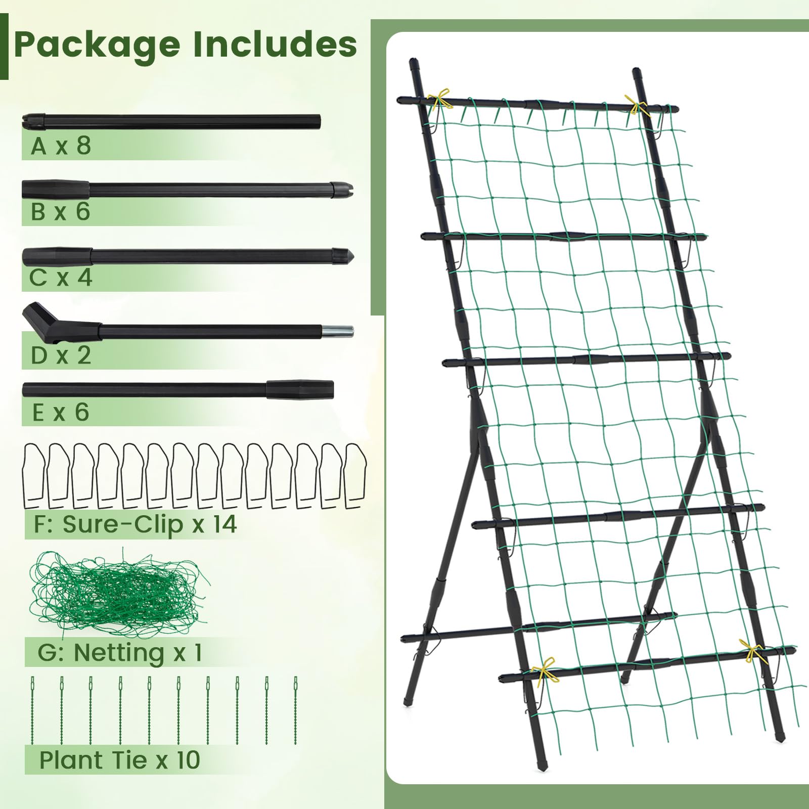 Giantex Cucumber Trellis, Trellis for Climbing Plants Outdoor 