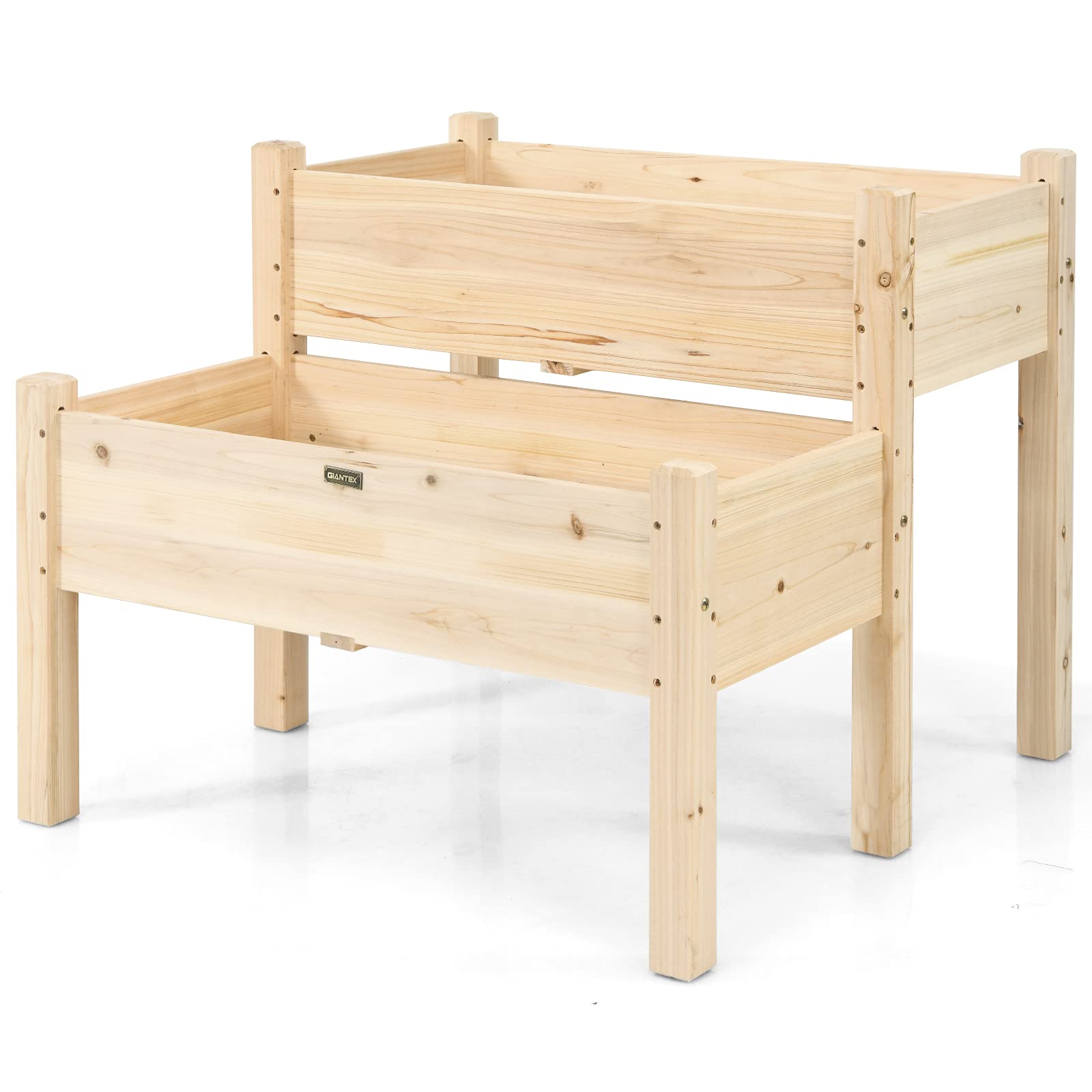 Set of 2 Raised Garden Bed, 34" x 33.5" x 28.5" (L x W x H) 