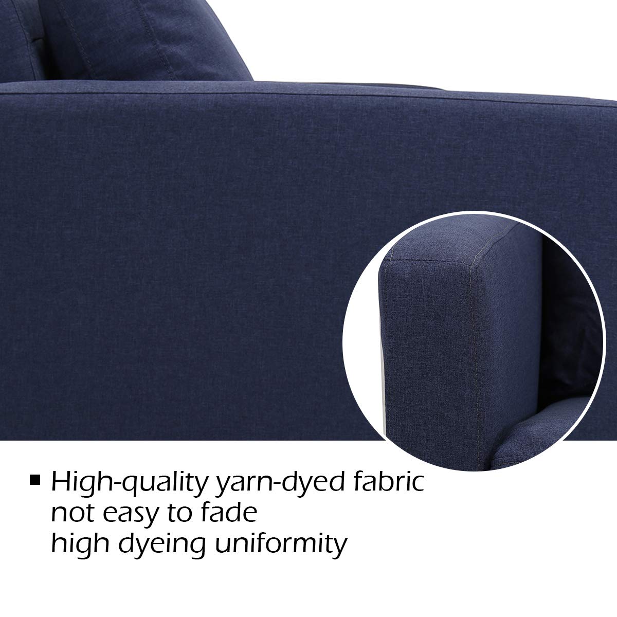 Giantex Modern Upholstered Accent Sofa, Fabric Futon Sofa Bed 